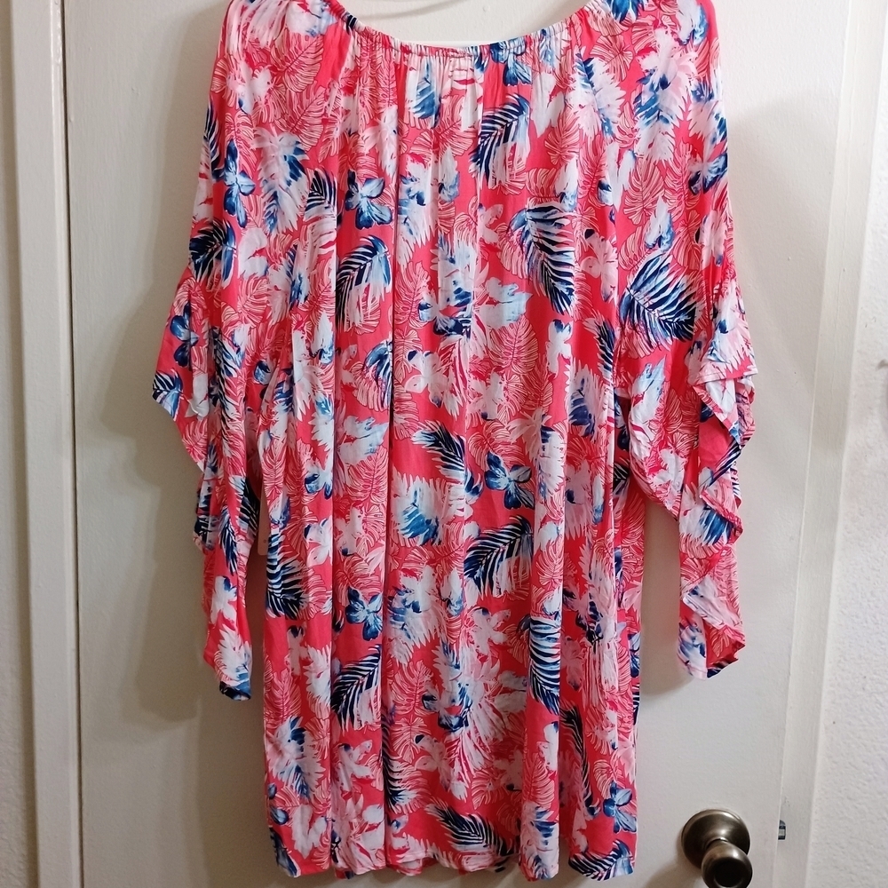 Pink and Blue Floral Dress - Picture 5 of 6